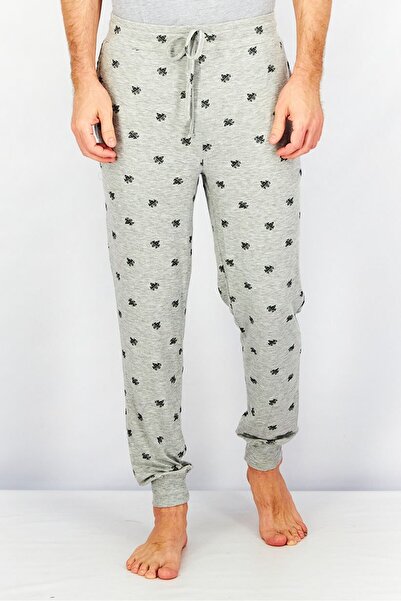 Rainforest Men Drawstring Printed Lounge Wear Jogger Pants, Grey