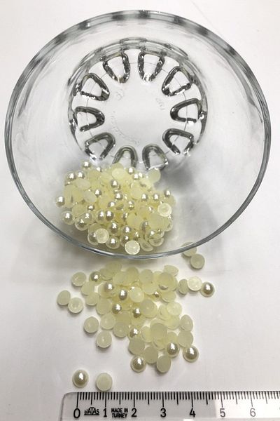 Hayalperest boncuk Κρέμα Half Pearl Beads Πλαστικό
