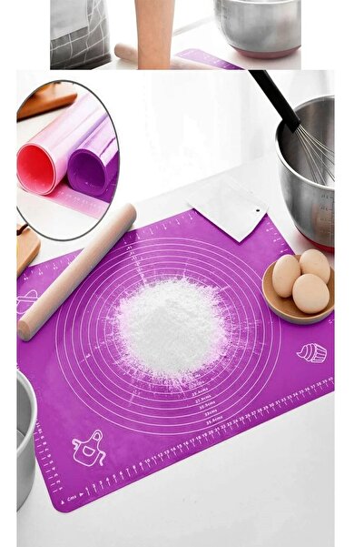 Trouvaille Black Large Size Silicone Dough Rolling Mat Silicone Measured Multi-Purpose Dough Mat / Cover 40x50 Cm