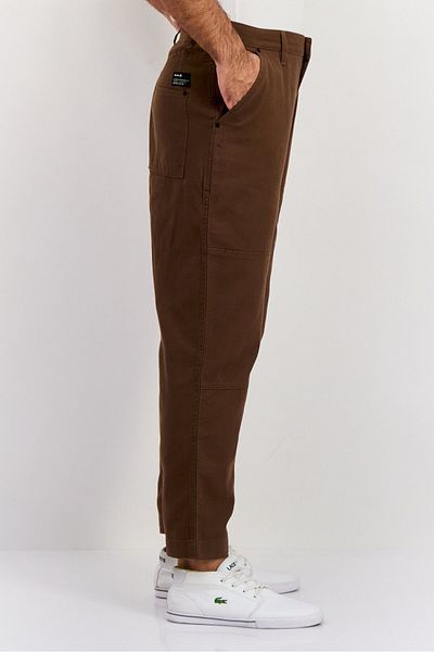Hurley Men Relaxed Fit Solid 17,5 Inseam Straight Pants, Brown