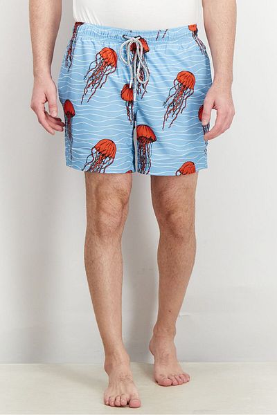Rainforest Men Drawstring Printed Board Short, Blue Combo