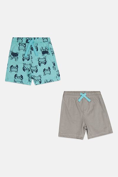 Cool Club Toddlers Boy 2 Piece Allover Printed Shorts, Grey