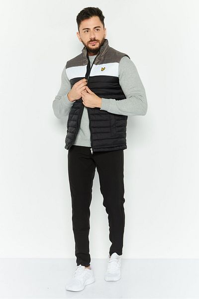 Lyle & Scott Men Colorblocked Puffer Vest, Grey