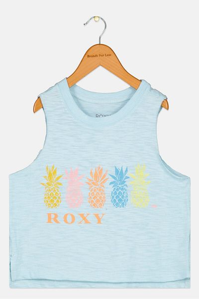 Roxy Kids Girl Graphic Printed Sleeveless Top, Light Blue