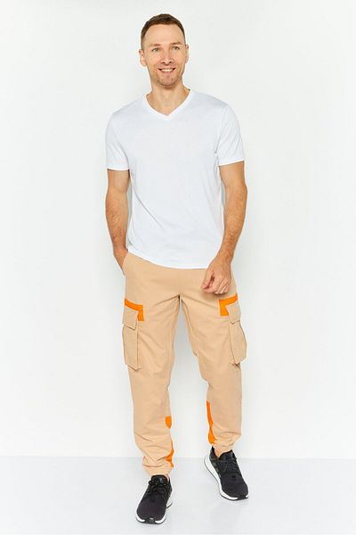 Tribe of 6 Men Sportswear Fit Outdoor Cargo Pants, Brown