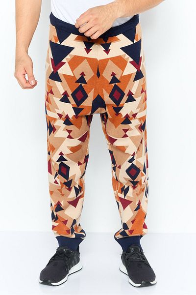 Never Fully Dressed Men Regular Fit Allover Print Jogger Pants, Brown