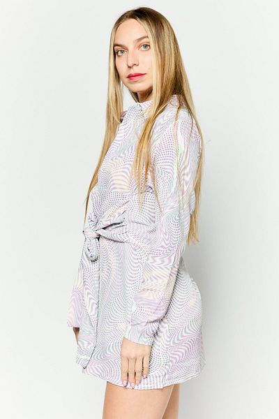 I Saw It First Women Petite All Over Print Mini Dress, Purple