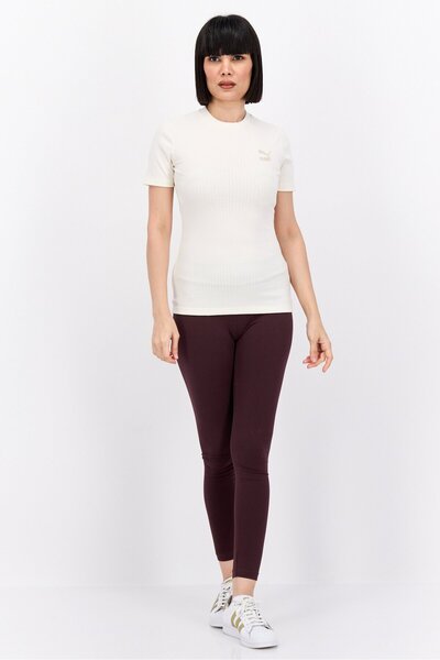 Puma Women Sportswear Fit Short Sleeve Outdoor Top, Off White