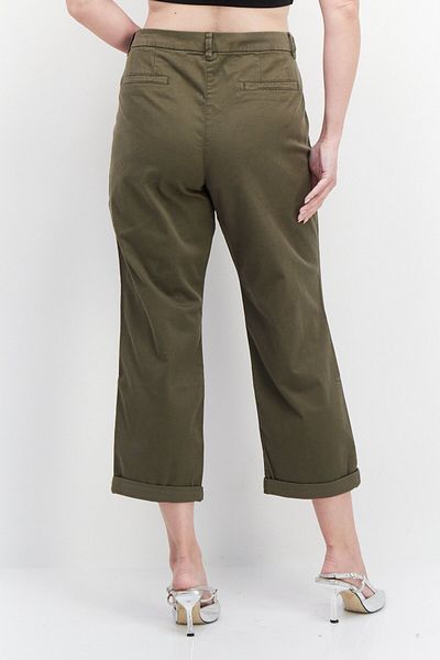 Esprit Women Regular Fit Solid Pants, Olive