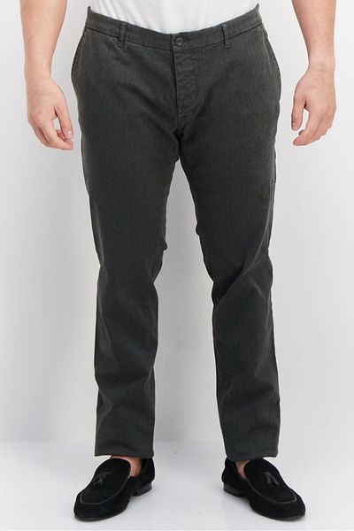 Trussardi Jeans Men Microgrid Print Chino Pants, Charcoal