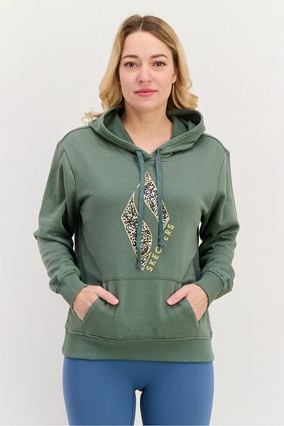 SKECHERS Women Sportswear Fit Long Sleeves Outdoor Hoodie, Light Green