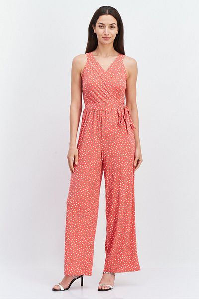 41 Hawthorn Women Polka Dots Sleeveless Jumpsuit, Pink