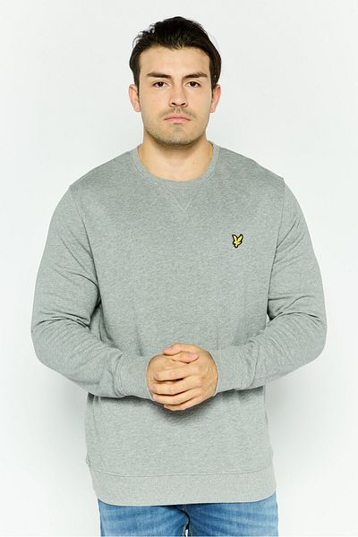 Lyle & Scott Men Crew Neck Brand Logo Sweatshirt, Grey