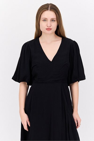 Scotch & Soda Women Solid Mini Casual Dress, Black