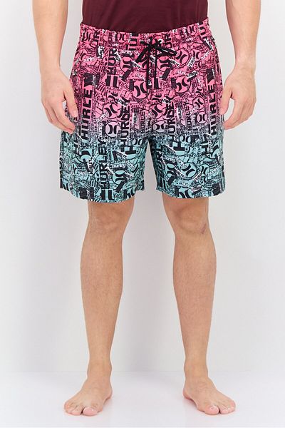 Hurley Men Allover Print Board Shorts Swimwear, Pink