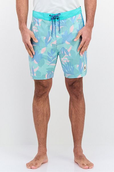 Hurley Men Allover Print Board Shorts, Green Combo