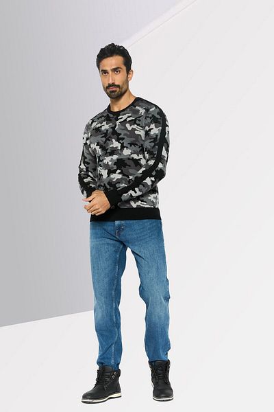 Michael Kors Men Camouflage Logo Long Sleeve Sweatshirt, Multicolor