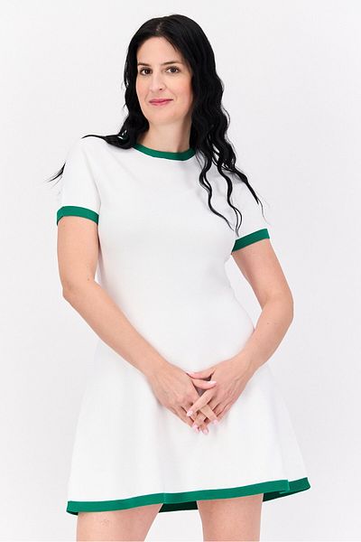 Esprit Women Textured Mini Knitted Dress, White