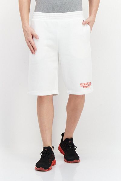 Champion X Stranger Things Men Sportswear Fit Outdoor Shorts, White