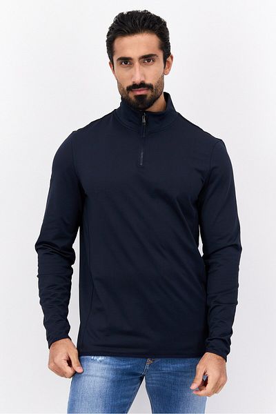 Lyle & Scott Men Mock Neck Long Sleeves Plain Sweatshirt, Navy