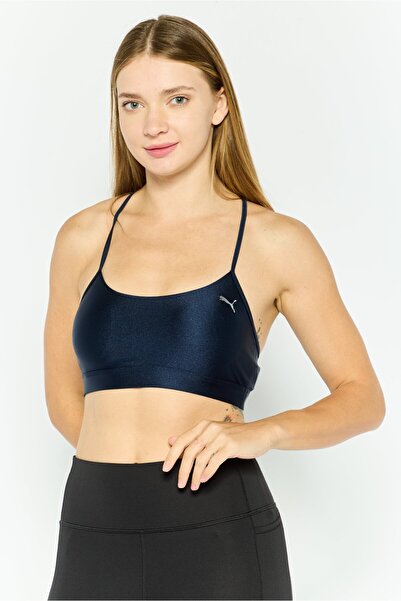 Puma Women Brand Logo Padded Sports Bra, Navy