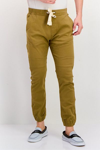 Company Eighty One Men Regular Fit Solid Joggers Pant, Dark Khaki