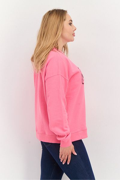 X-Girl Women Crew Neck Embroidered Sweatshirt, Pink