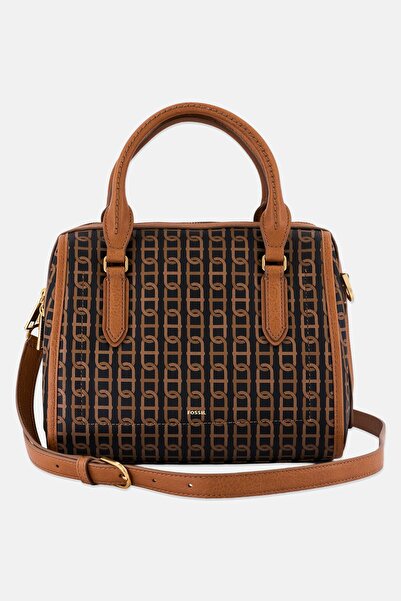 Fossil Women All Over Print Satchels Bag 24 L x 23 H  x 10 W cm, Black