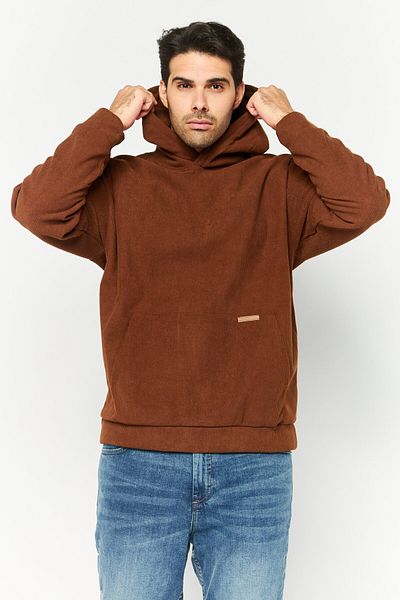 Members Only Men Hooded Long Sleeves Brand Logo Sweatshirt, Brown