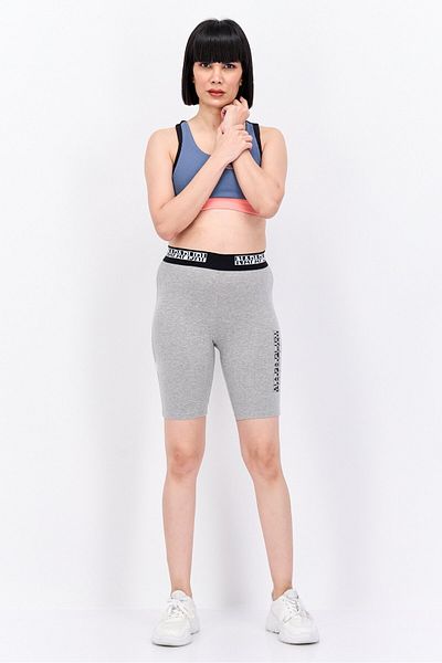 Napapijri Women Sportswear Fit Biker Shorts, Grey