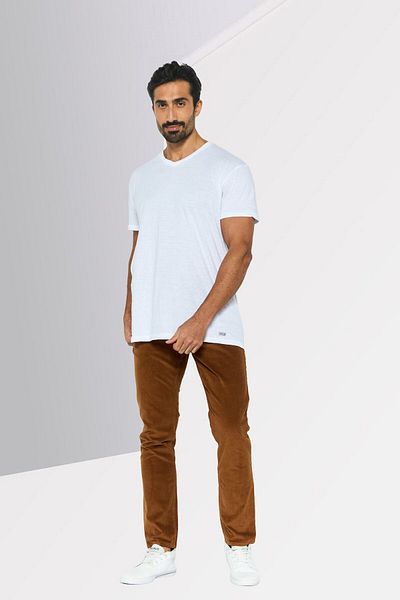 Michael Kors Men Parker Slim Fit Ribbed Corduroy Pants, Brown