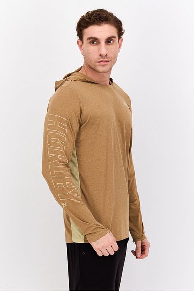 Hurley Men Sportswear Fit Long Sleeve Training Hood, Brown
