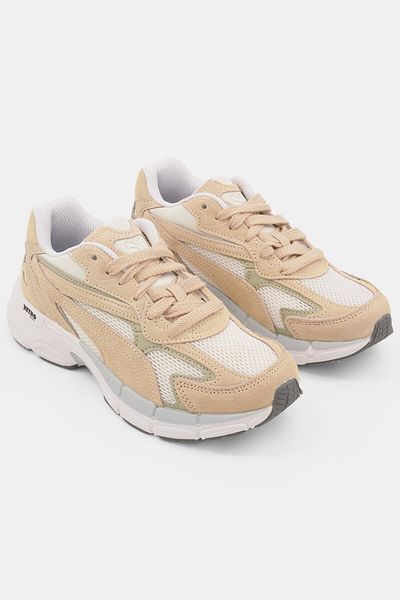 Puma Kids Boy Teveris Nitro Lace Up Sports Shoes, Light Tan Combo