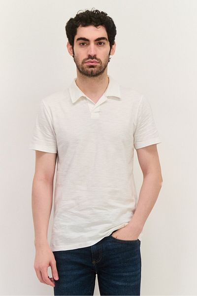GAP Men Regular Fit Plain Short Sleeves Polo Shirt, White
