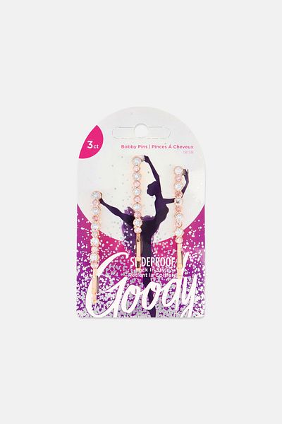 Goody Kids Girl 3 Piece Textured Bobby Pins, Rose Gold