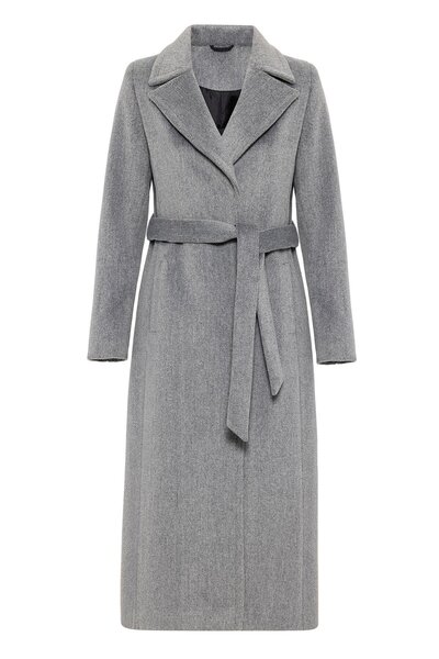 Olcay Exclusive A.GRI 3057 - Snap Closure and Waist Tie Coat