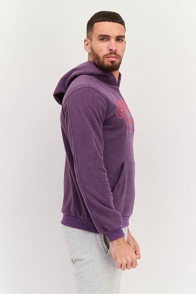 Gotcha Men Hooded Long Sleeve Embroidered Logo Sweatshirts, Purple