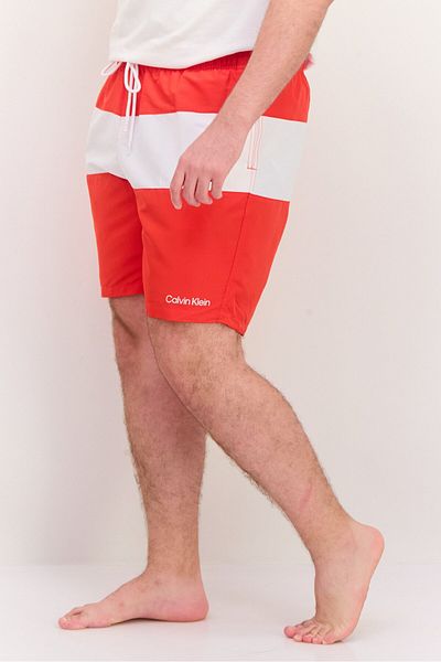 Calvin Klein Men Brand Logo Drawstring Board Short, Red