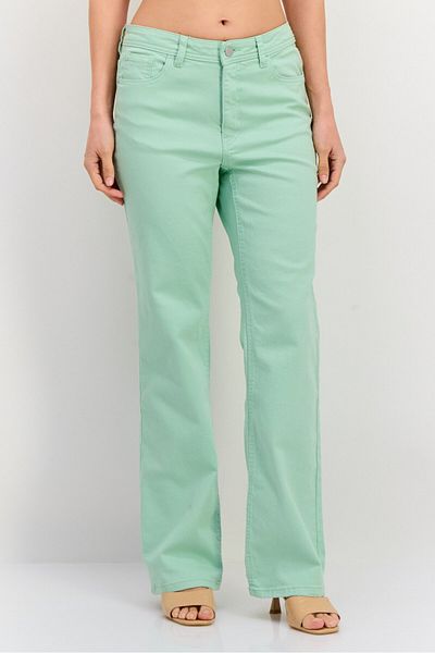 Tchibo Women Regular Fit Plain Stretchable Jeans, Sage Green
