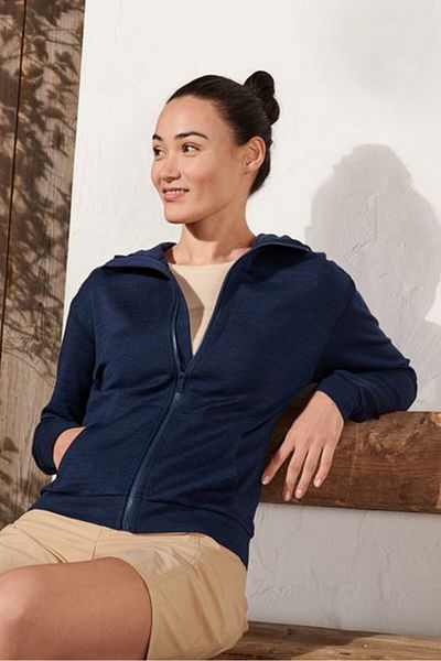 Tchibo Women Hooded Plain Sweatshirt, Navy Blue