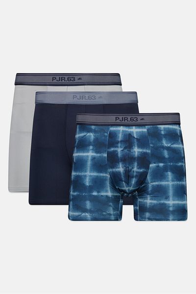 Pajar Men 3 Pack Brand Logo Boxer Brief, Navy