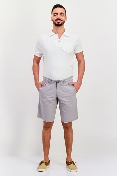 Original Paperbacks Men Solid Chino Shorts, Light Grey