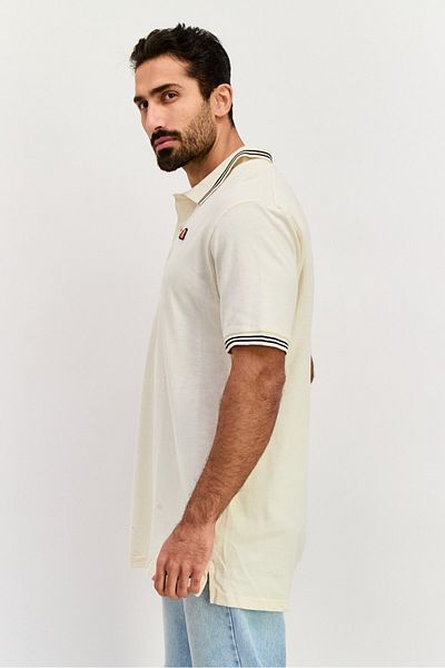 Ellesse Men Regular Fit Short Sleeve Brand Logo Polo Shirt, Off White