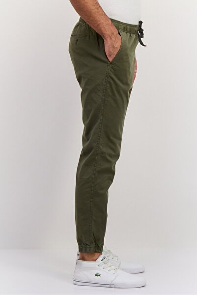 GAP Men Regular Fit Solid Jogger Pants, Olive