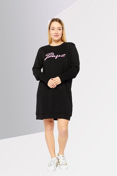 Diesel Women Brand Logo Shirt Dress, Black