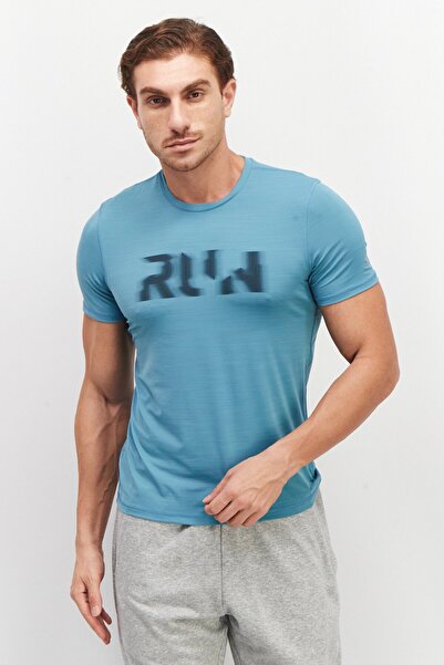 Reebok Men Sportswear Fit Short Sleeve Training T-Shirt, Blue