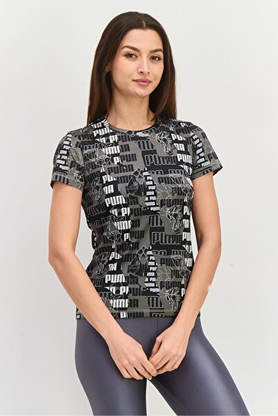 Puma Women Sportswear Fit Short Sleeve Outdoor T-Shirt, Black Combo