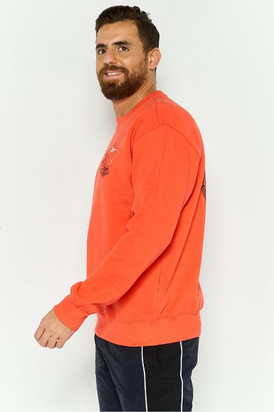 Reebok Men Sportswear Fit Long Sleeve Outdoor Sweatshirt, Coral