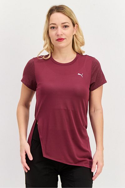 Puma Women Sportswear Fit Short Sleeve Training Top, Maroon