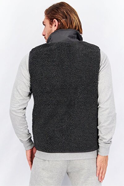 Michael Kors Men Textured Full Zip Vest, Charcoal